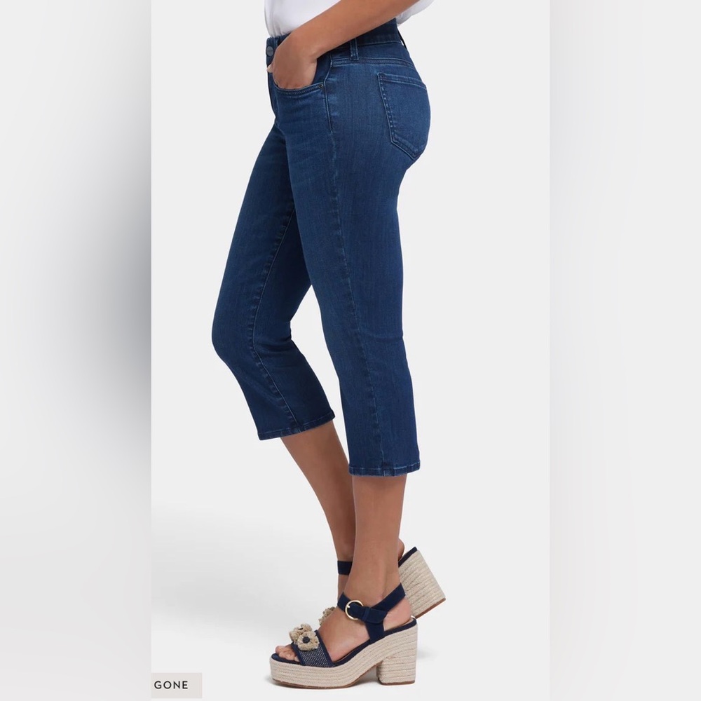 NYDJ Straight Crop Dark Blue Denim Jeans size 6P - Picture 14 of 14